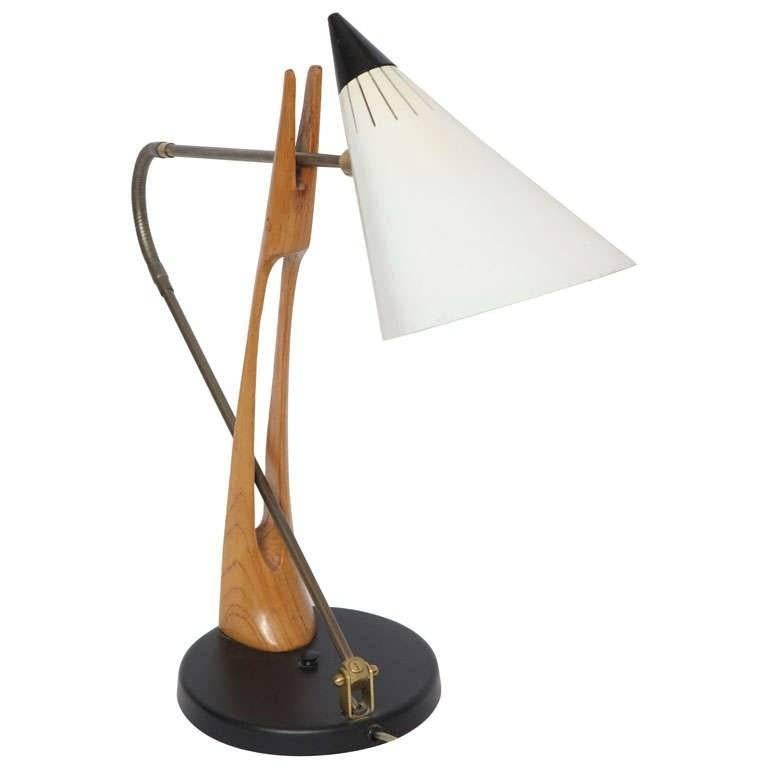 Rare 1950s Table Lamp Attributed to Gino Sarfatti for Lightolier