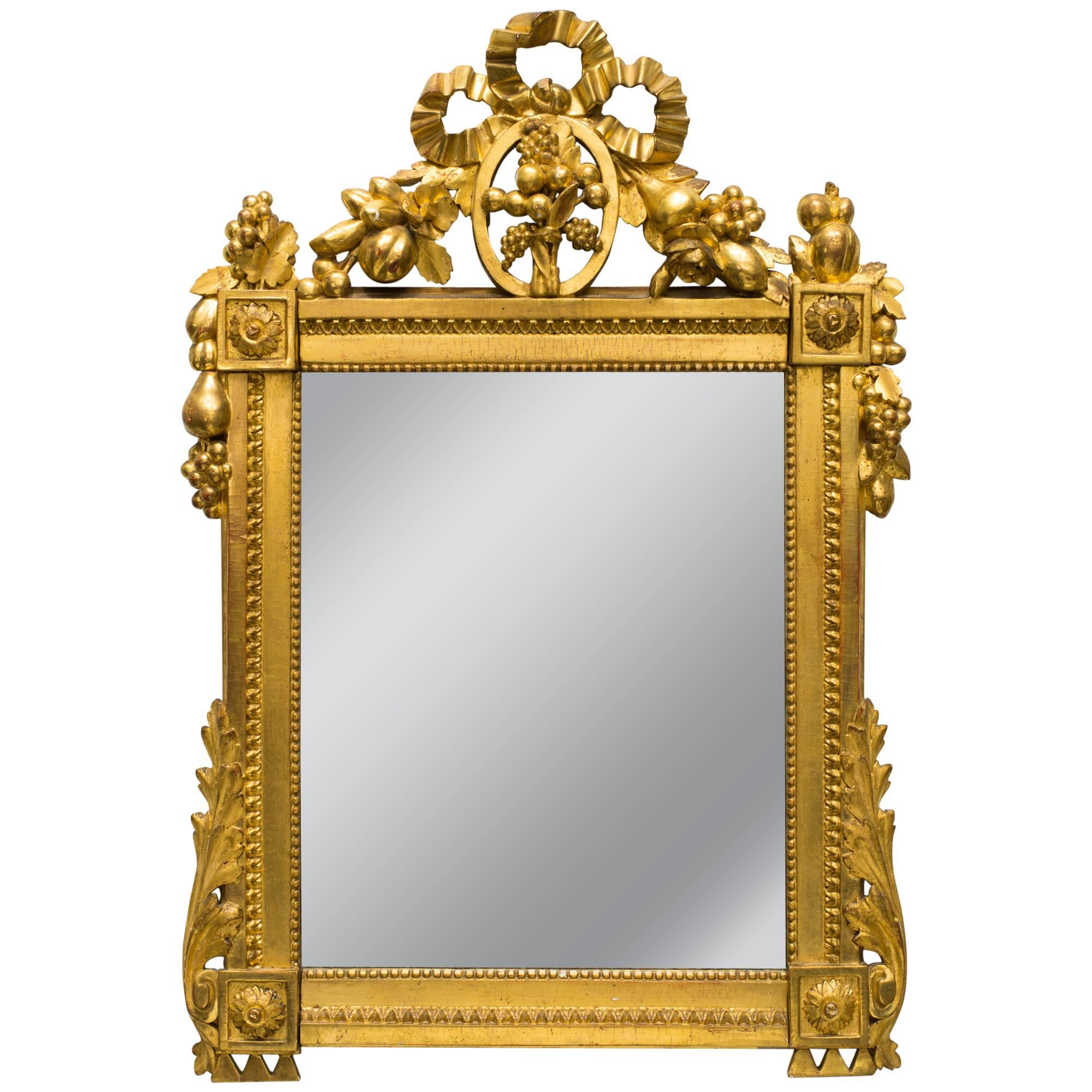 French Carved Gilt Classical Mirror