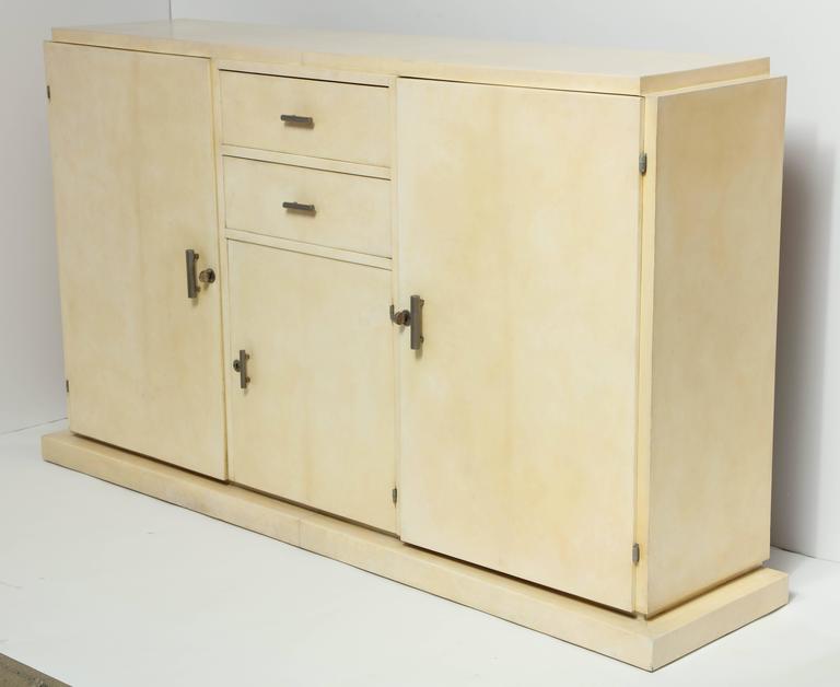 Mid-Century Modern Jacques Adnet Parchment Sideboard, circa 1930s For Sale