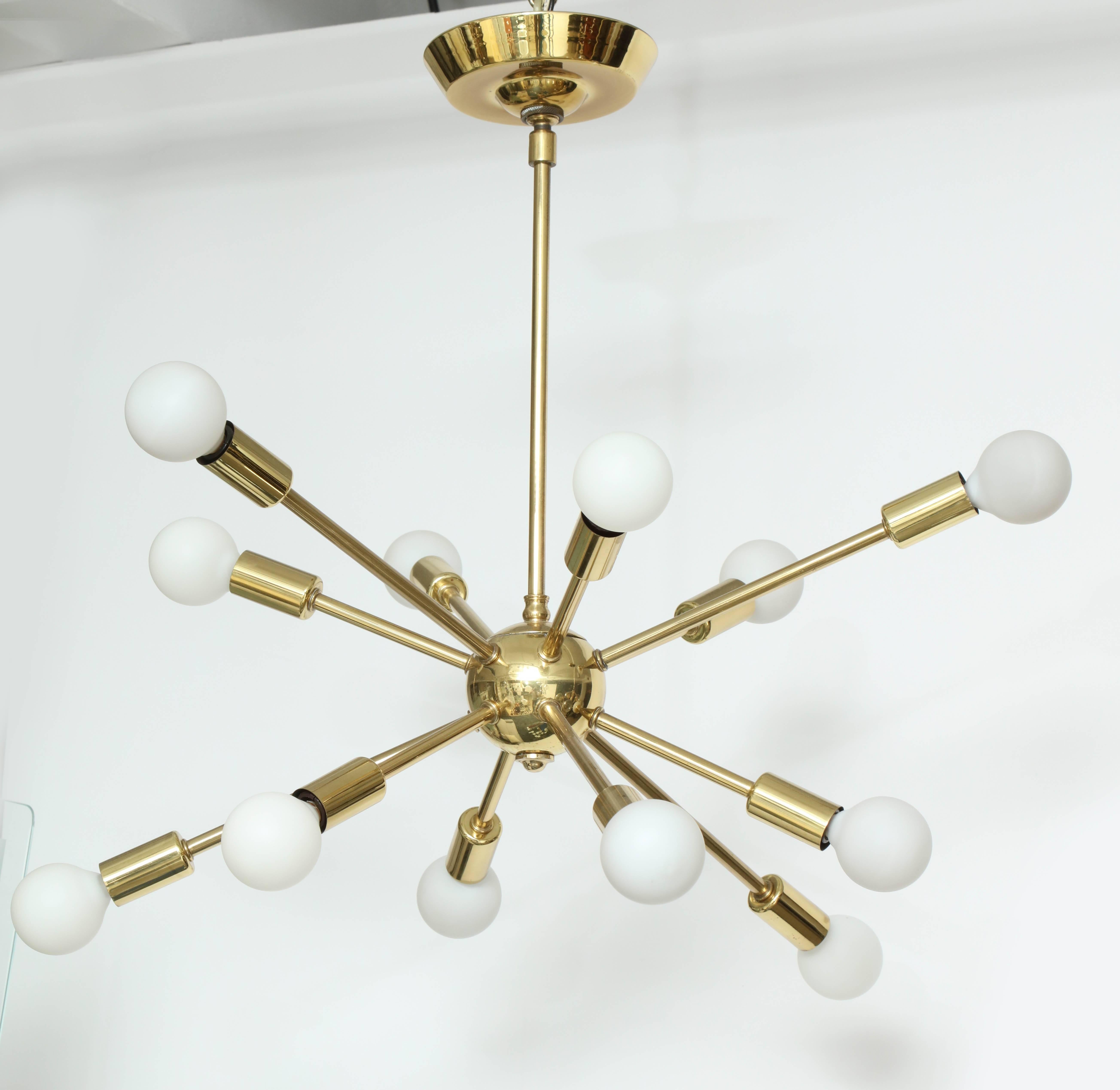 Mid-Century Modern Majestic Lamp Company of New York Brass Sputnik, circa 1960s