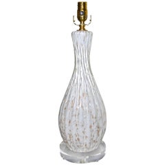 Murano Glass White and Aventurine Table Lamp