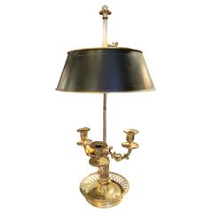 Brass Bouillotte Lamp with a Reticulated Base, Late 19th-Early 20th Century 7