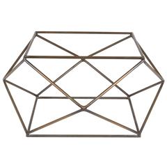 Milo Baughman Geometric Coffee Table with Bronze Finish