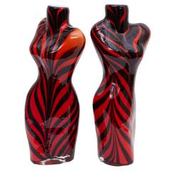 Pair of Murano Glass Torso Vases