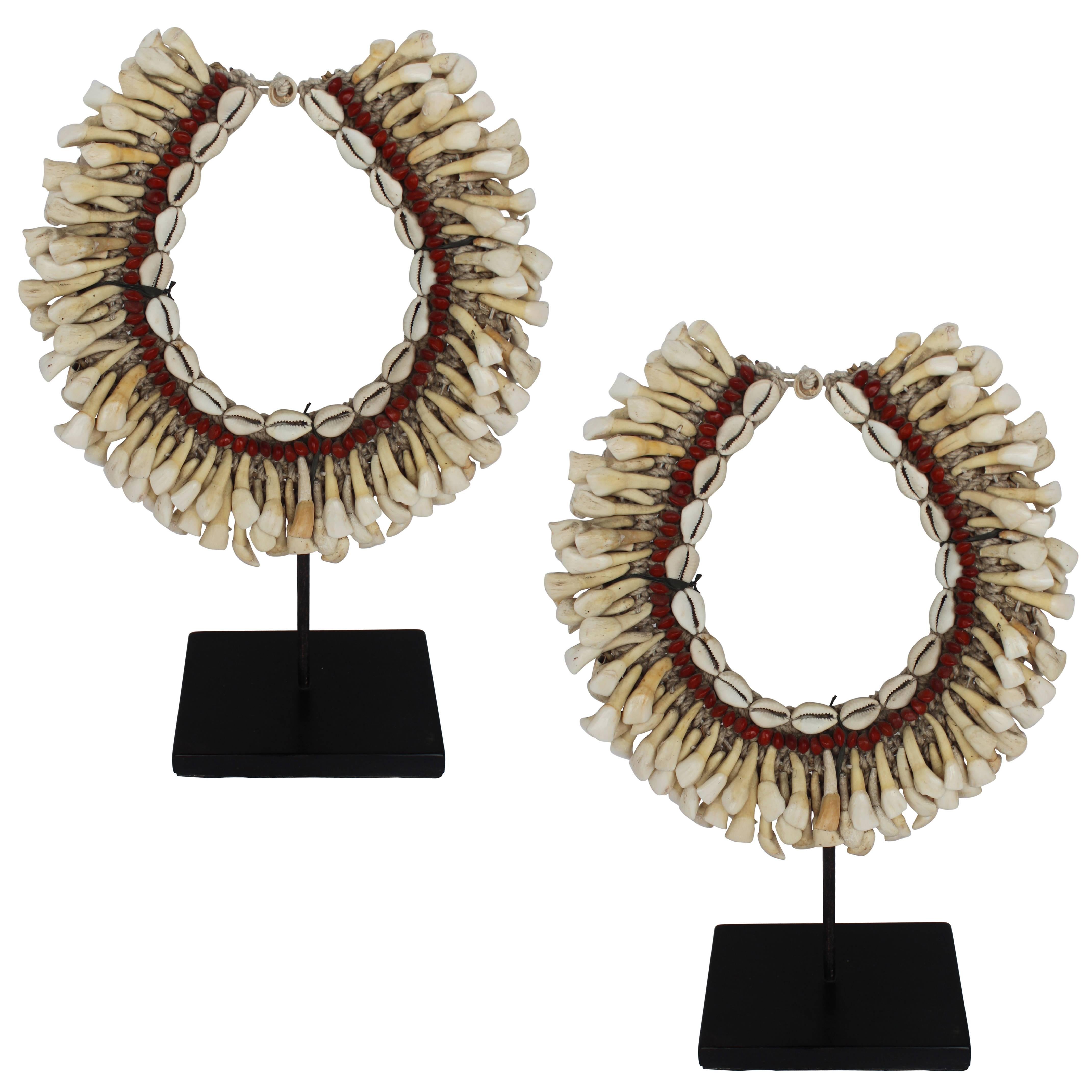 Tribal Teeth Necklaces on Stand