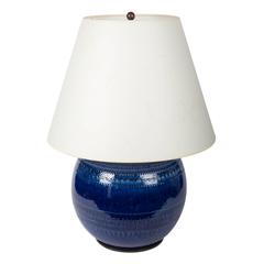 Blue Ceramic Table Lamp by Bitossi