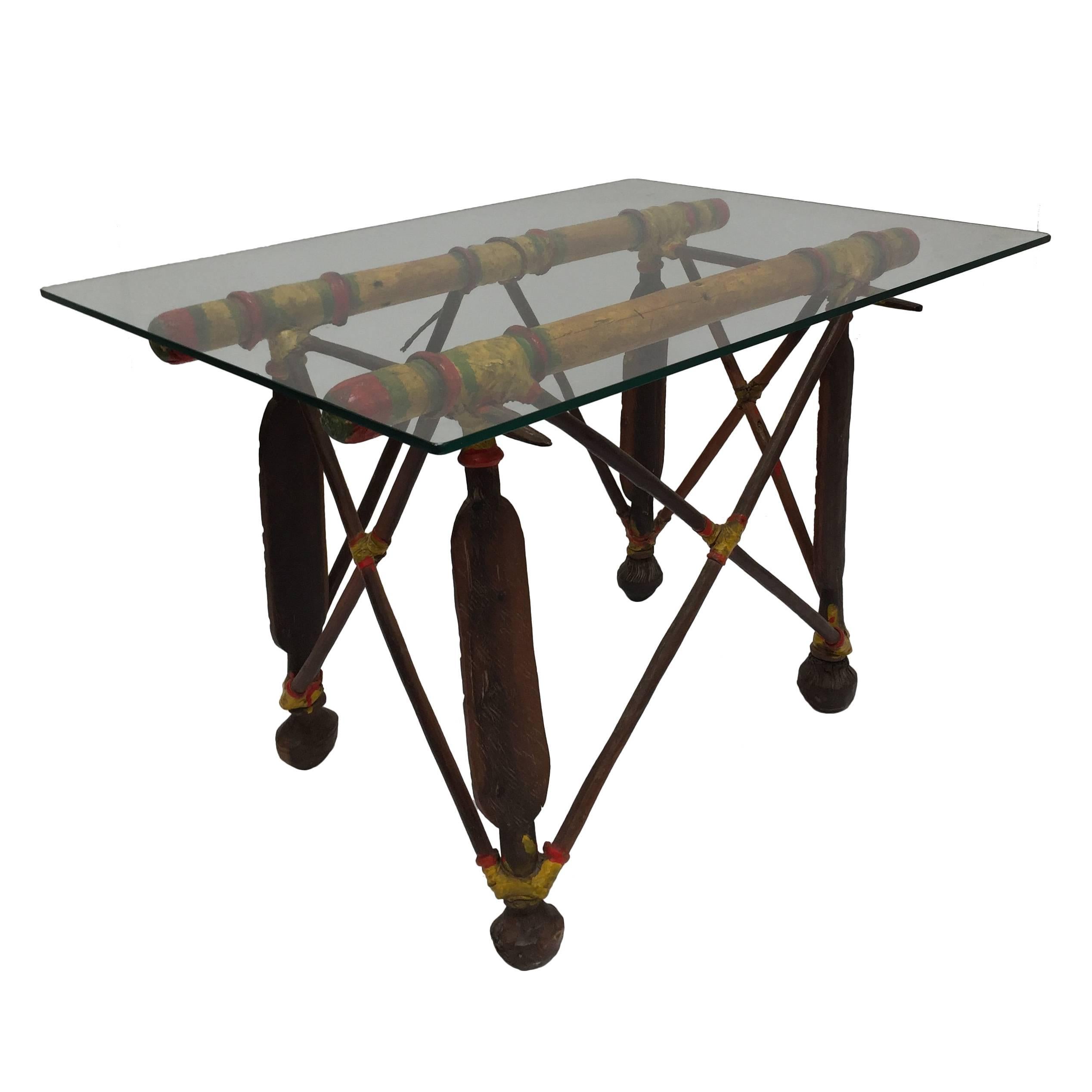 African Tribal Tuareg Camel Saddle Stand Side Table