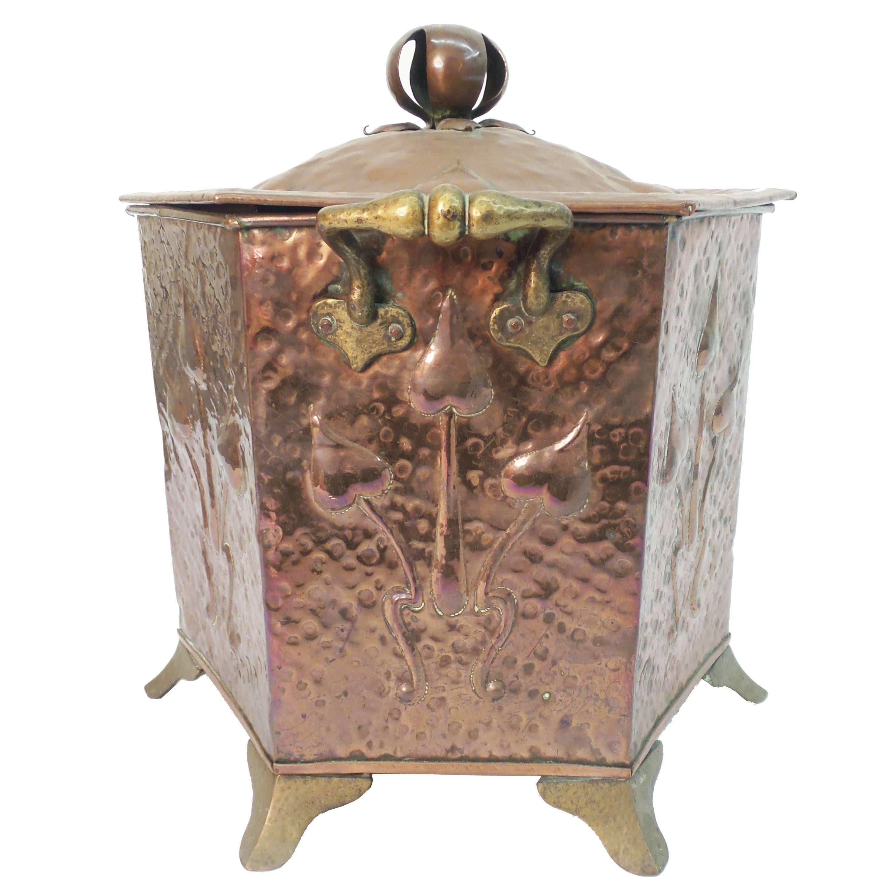 Art Nouveau Coal Scuttle For Sale