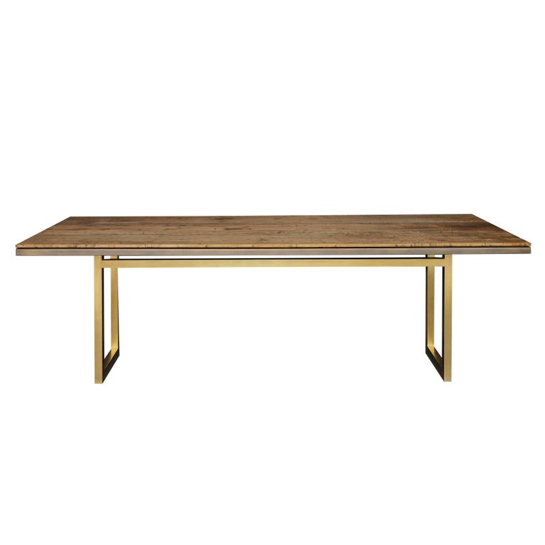 Gotham Dining Table - Customizable Wood and Metal For Sale