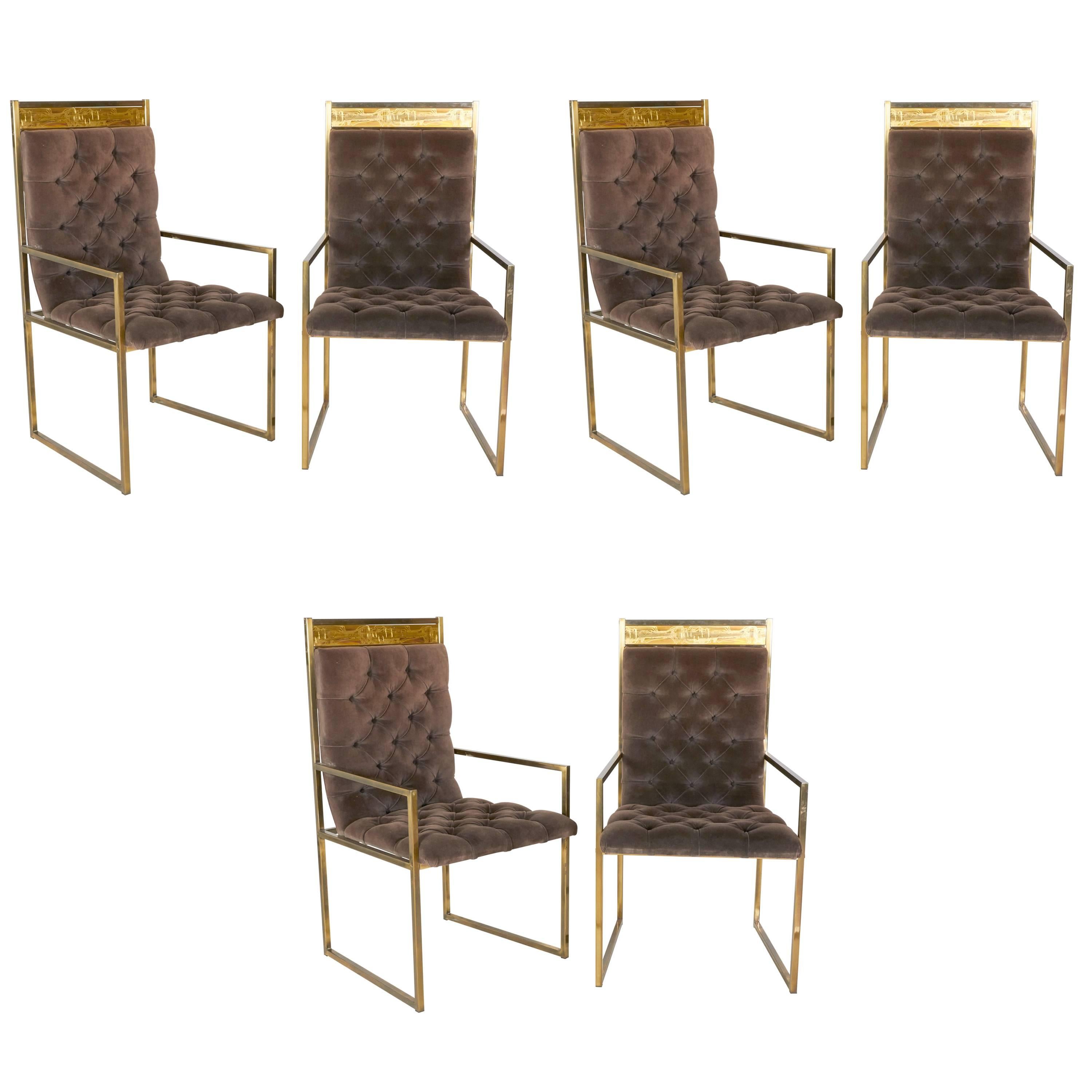 Set of Six Dining Chairs by Bernhard Rohne for Mastercraft For Sale