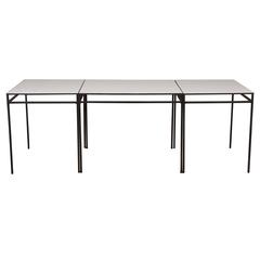 Van Keppel-Green Dining Table with a Pair of Adjoining Console Tables Van Keppel-Green Dining Table with a Pair of Adjoining Console Tables