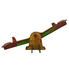 Vintage Folk Art See-Saw with Original Patina 4