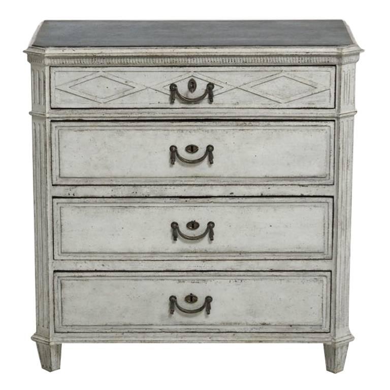 Swedish Gustavian Period Antique Painted Chest, 18th Century