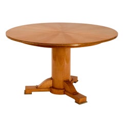 Jules Leleu, Mesa central de sicomoro, Francia, c. 1948
