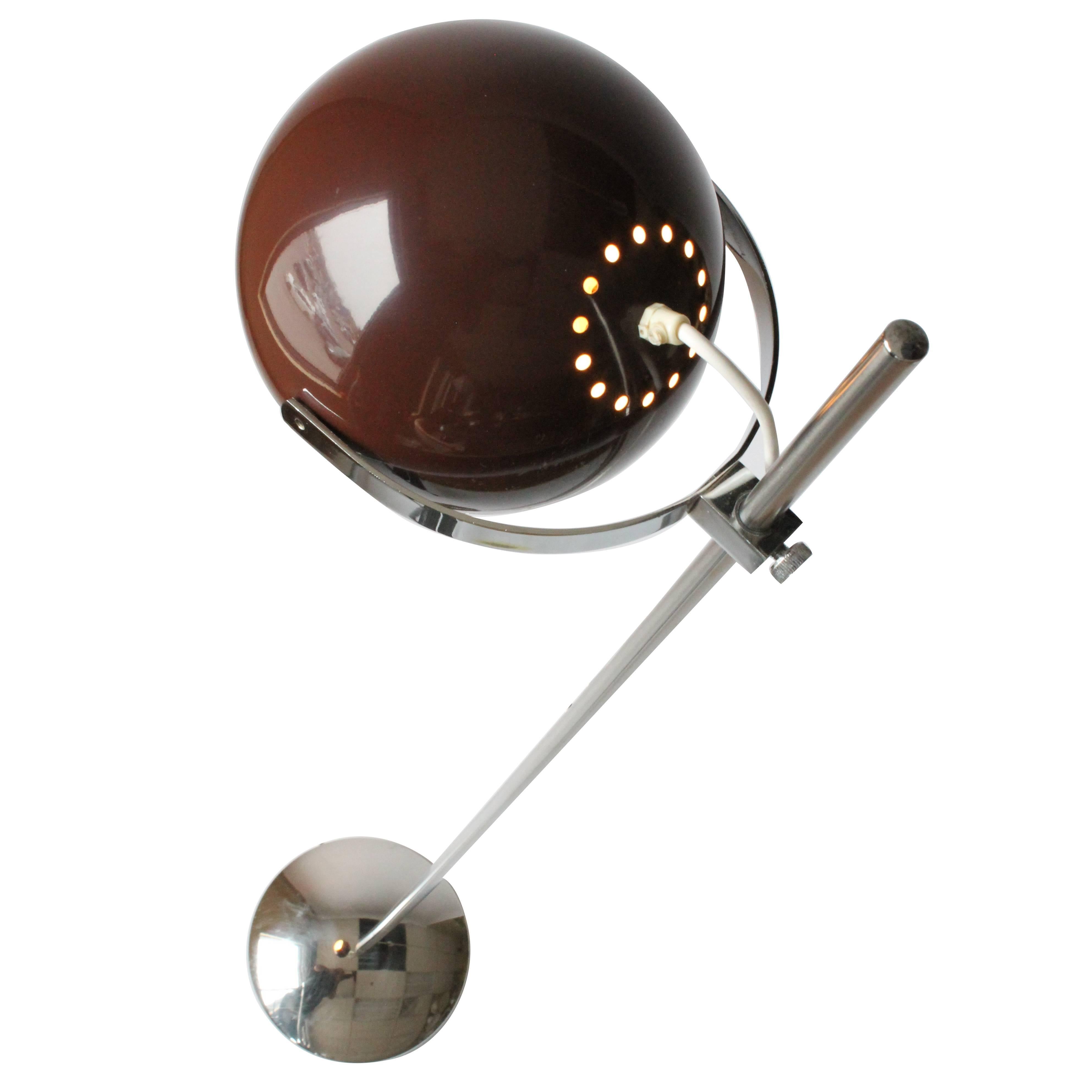 Reggiani Dark Brown Eyeball Floor Lamp, 1960s, Italia