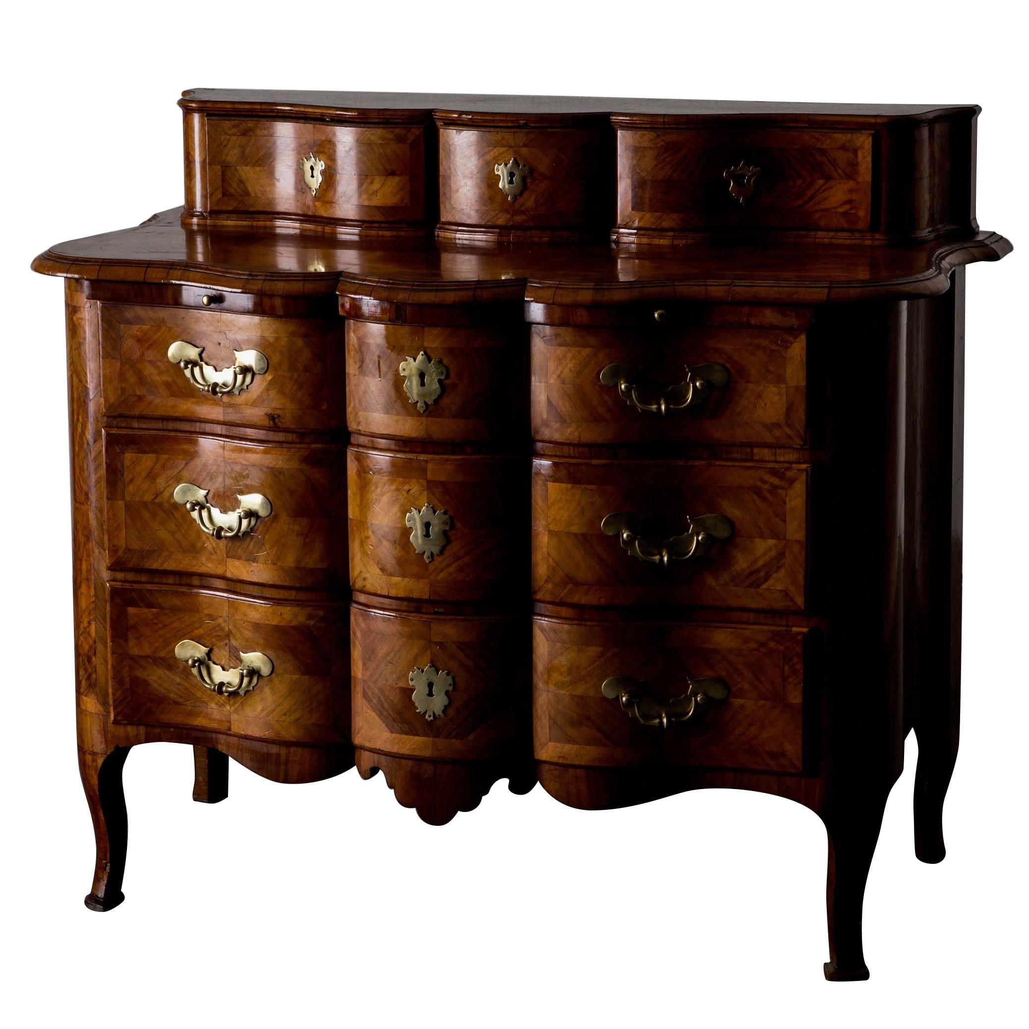 Chest of Drawers Swedish Late Baroque Period with Brass Hardware Sweden