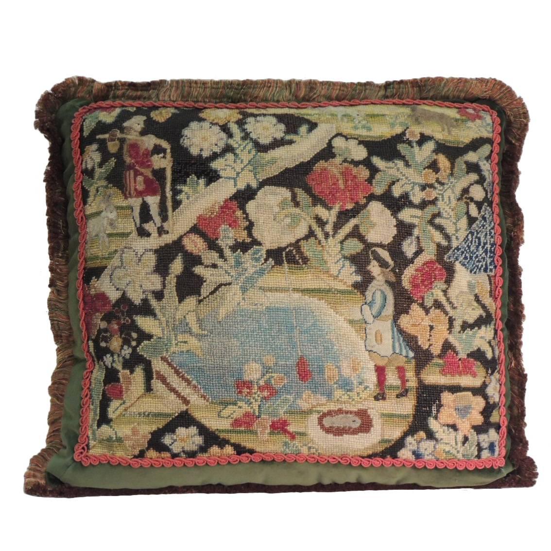 18th Century French Tapestry Decorative Pillow