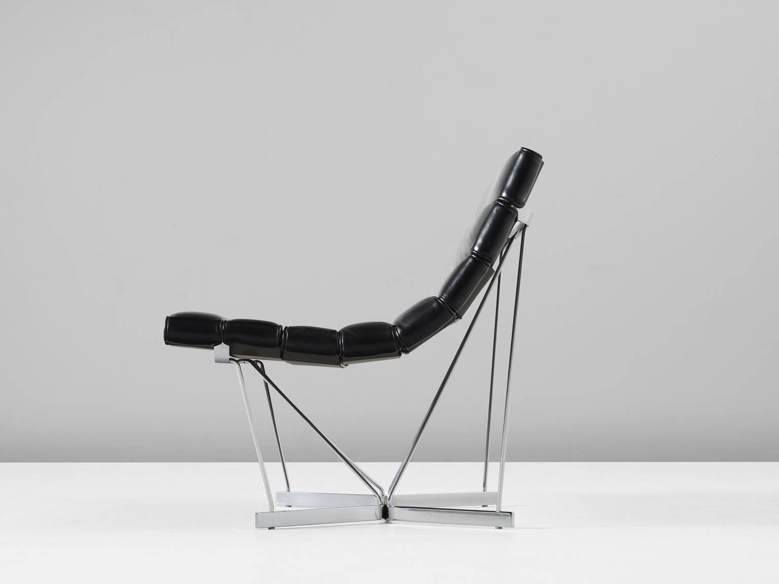 George Nelson 6380 'Catenary' Chair in Black Leather In Good Condition In Waalwijk, NL