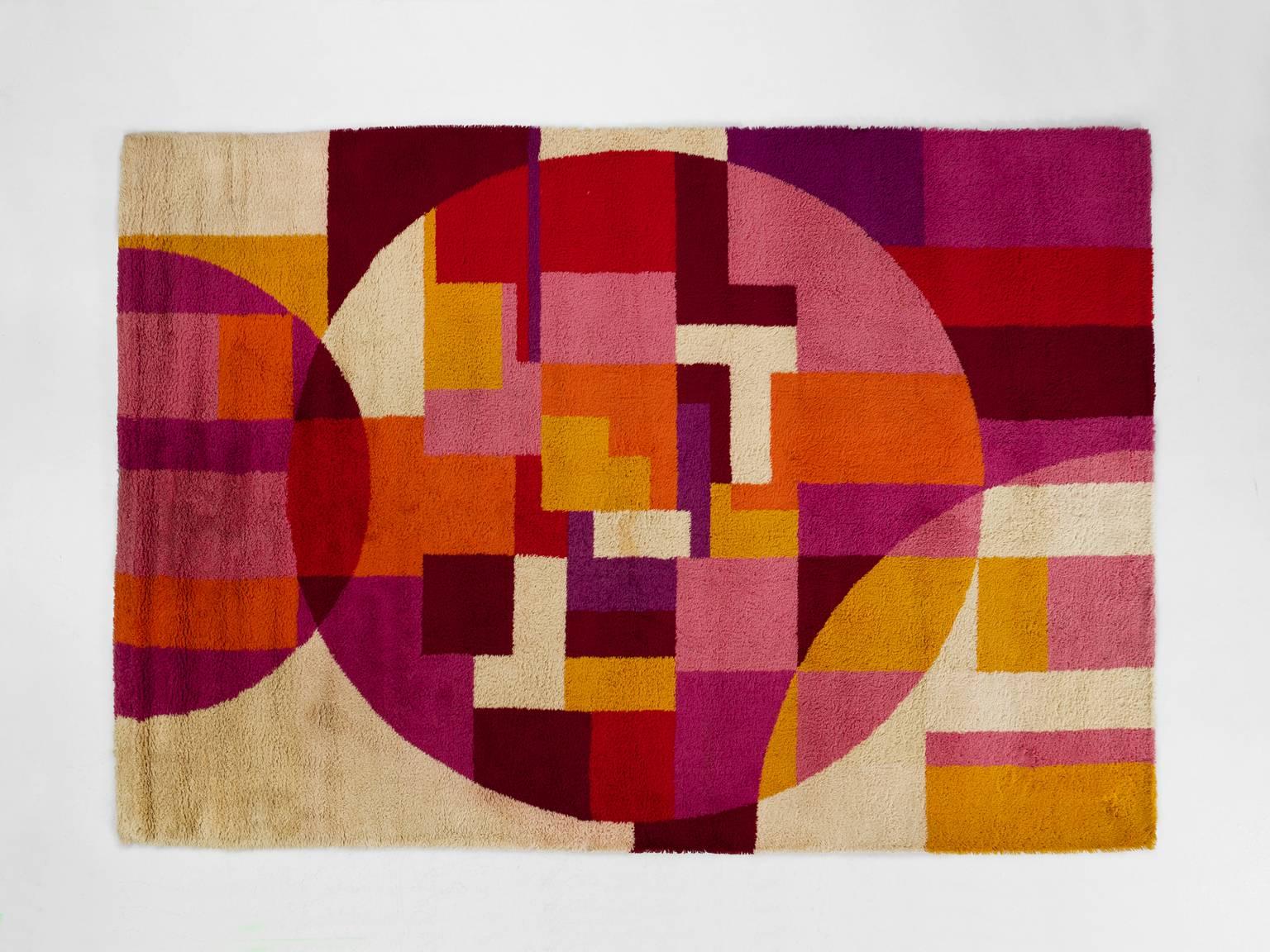 Mid-Century Modern Colorful Tapestry from the 1970s