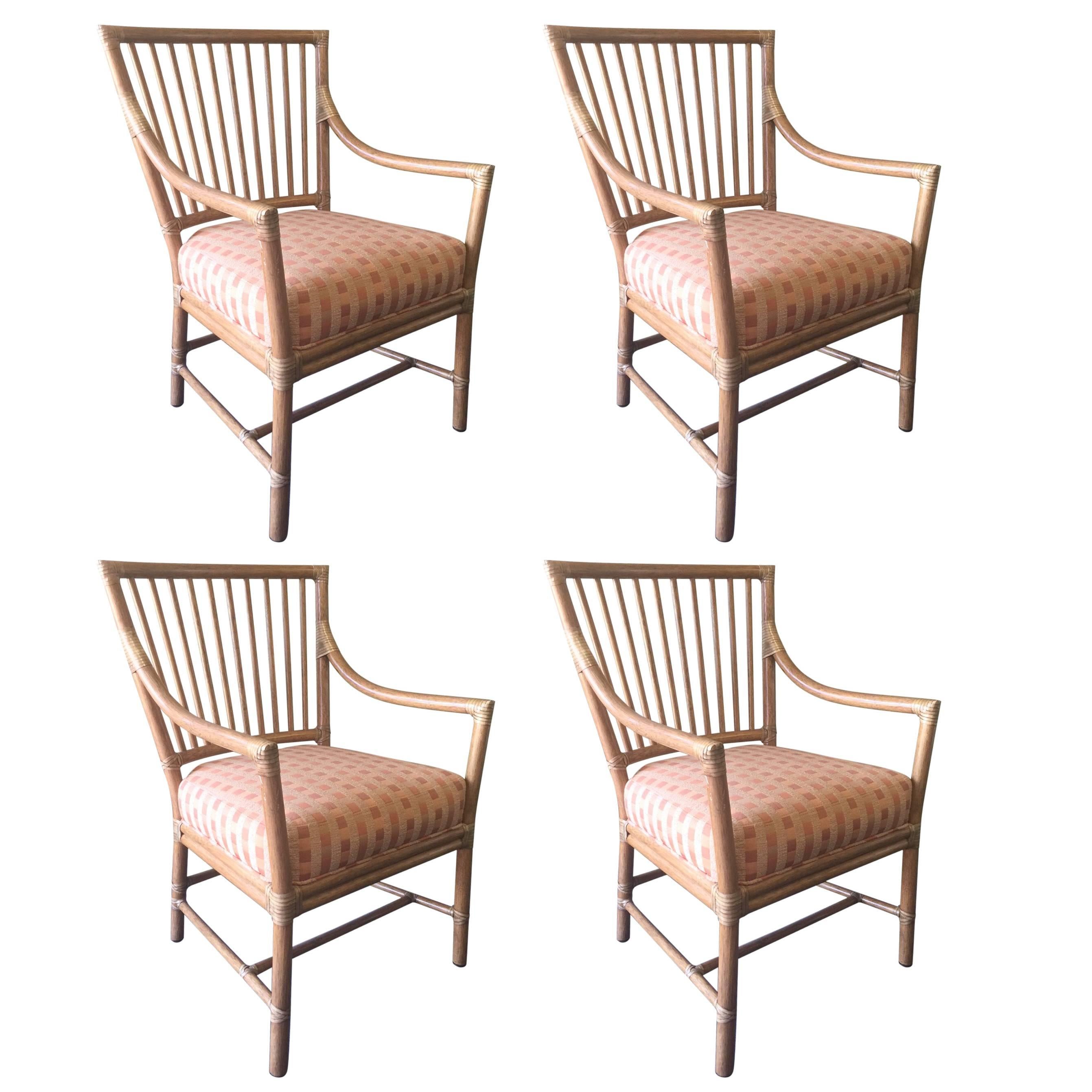 Prescott Bamboo Four Armchairs by McGuire