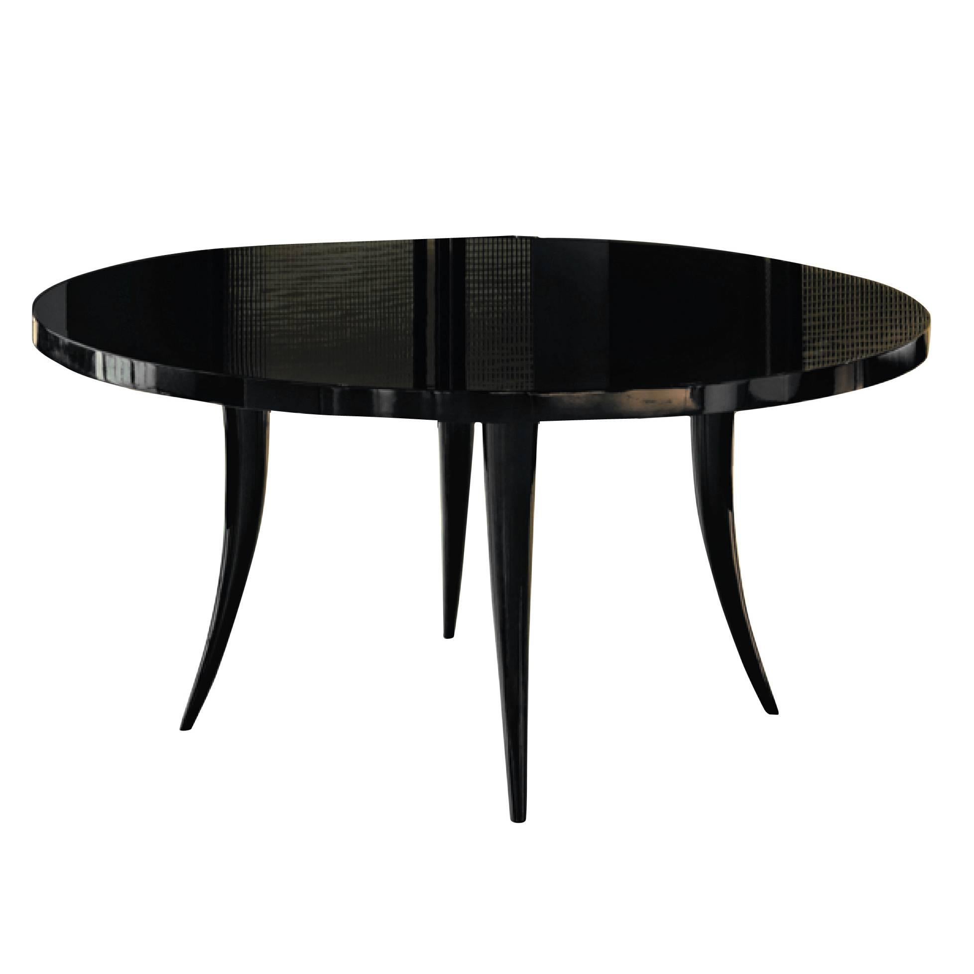 Italian Dom Edizioni Round Gloss Lacquered Dining Table For Sale