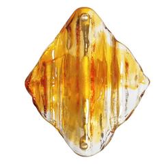 Italian Murano Amber Diamond Glass Sconces by Mazzega 3