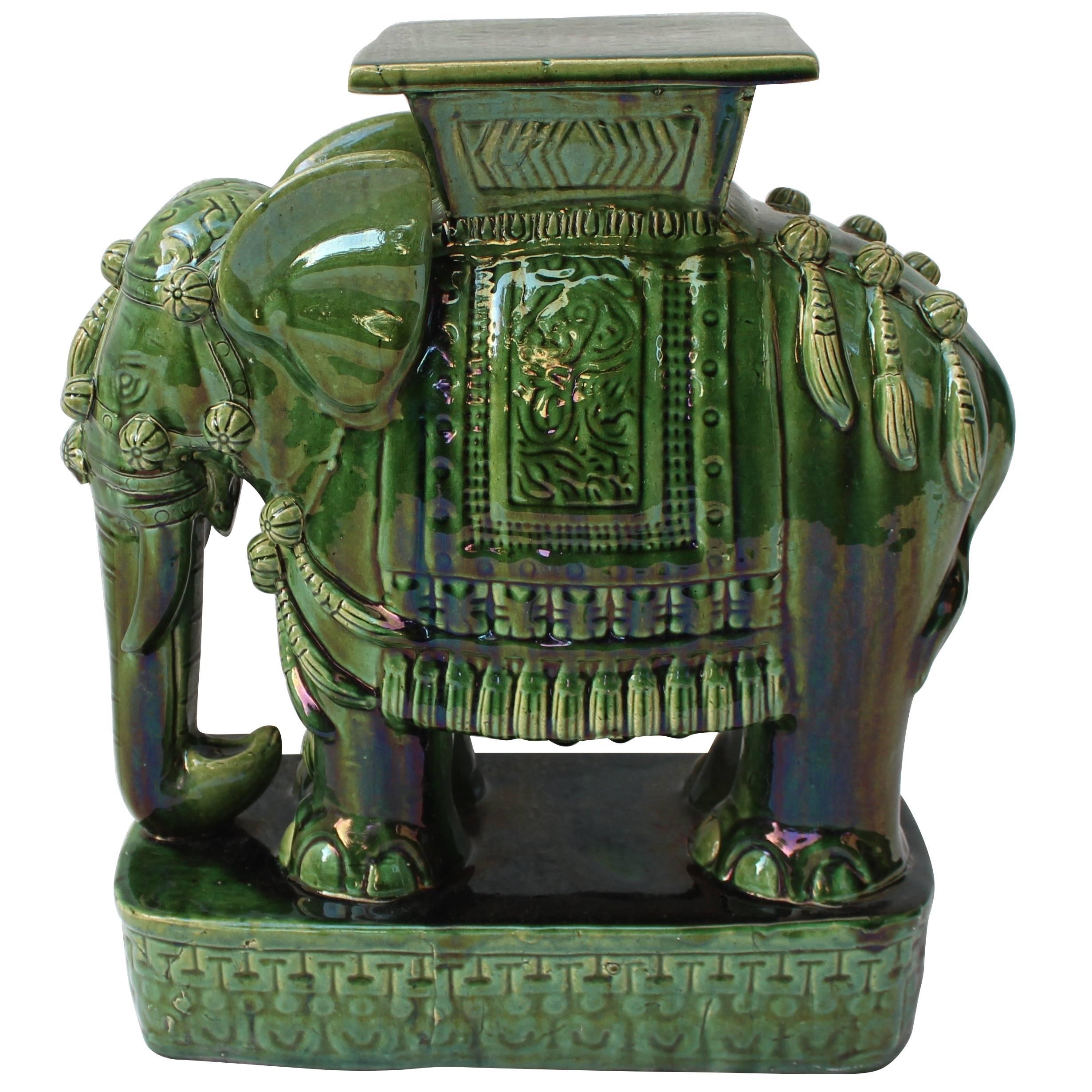 Chinese Ceramic Elephant Garden Table