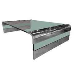 Massive Chrome and Glass Cocktail Table by Pace