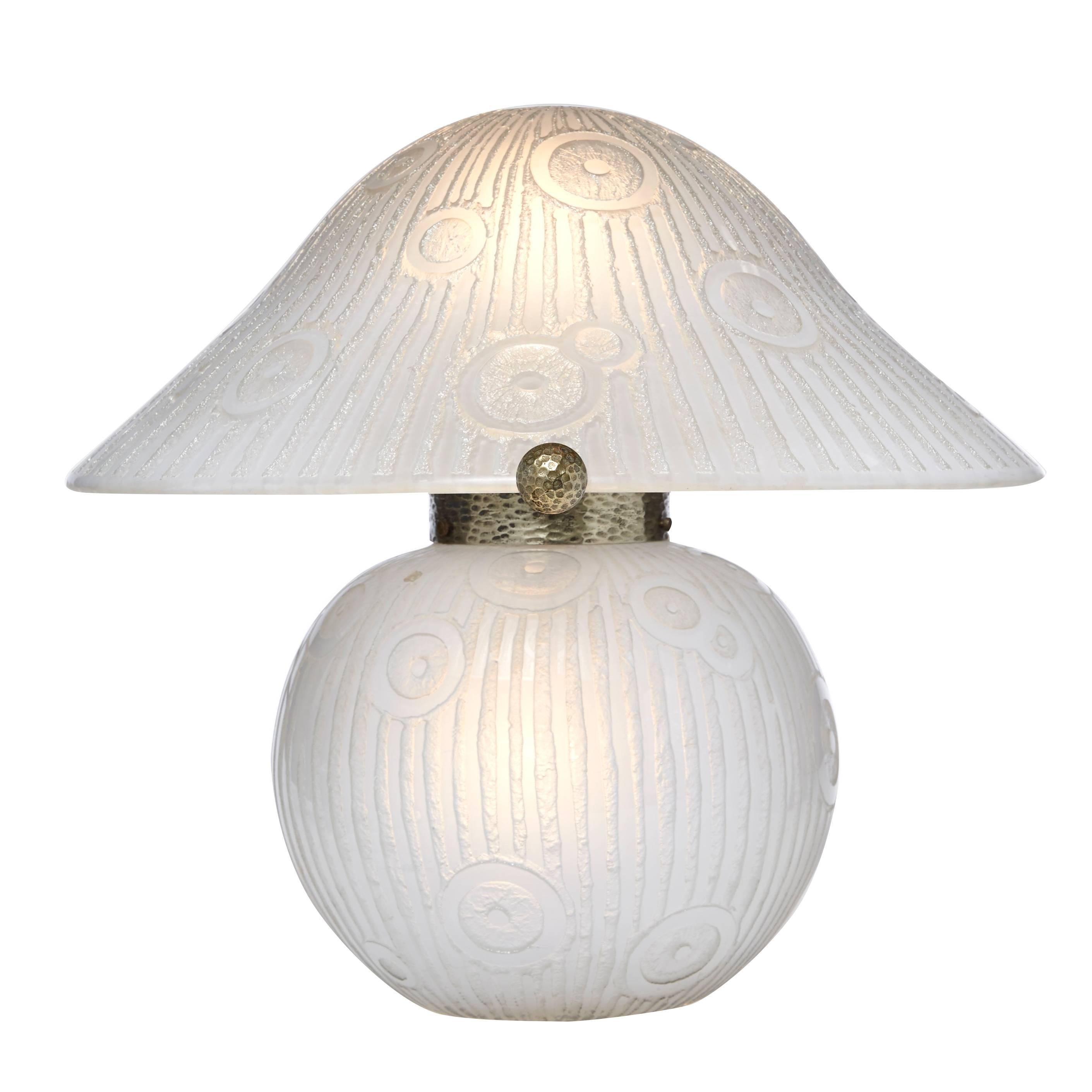 Mushroom Lamp by Daum, circa 1930