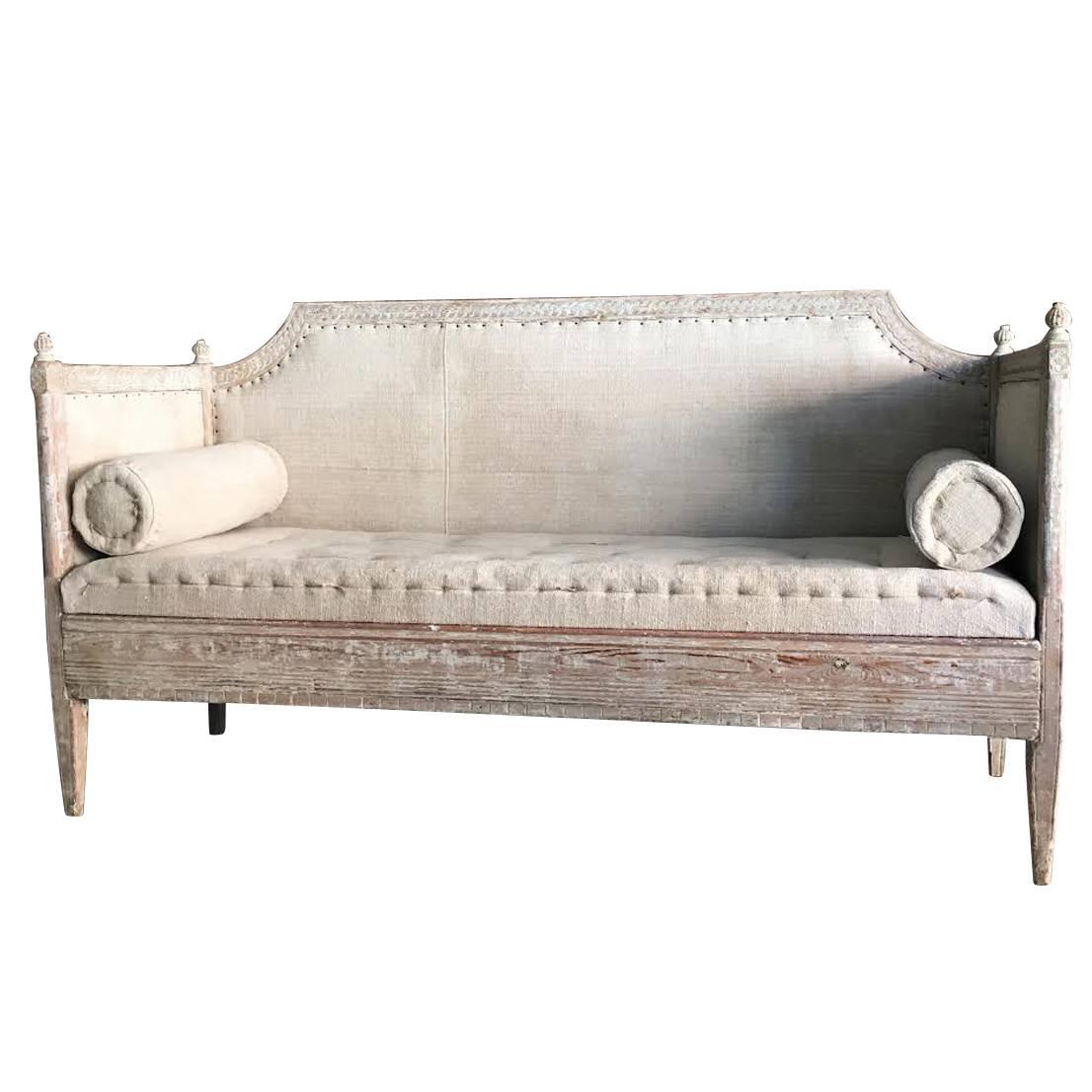 Swedish Early Gustavian Period Sofa in Original Paint, 18th Century Antique