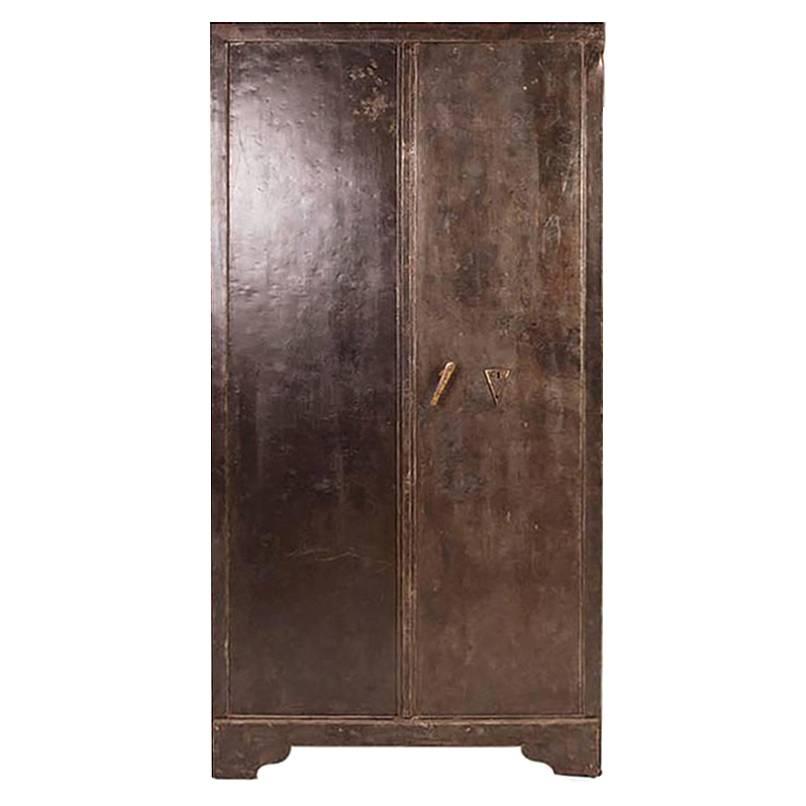 Vintage Two-Door Iron Storage Locker, circa 1920
