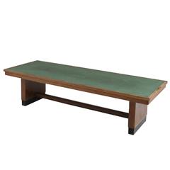 Large Dining Table in Oak with Green Top