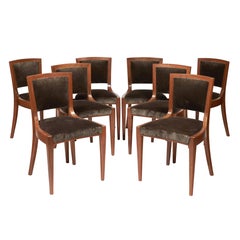 Set of Eight Chairs "Bridge" by Dominique, circa 1924-1926