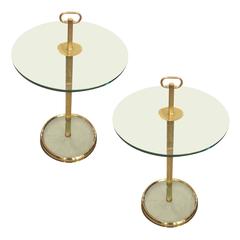 Pair of Modern Bronze and Glass Tables
