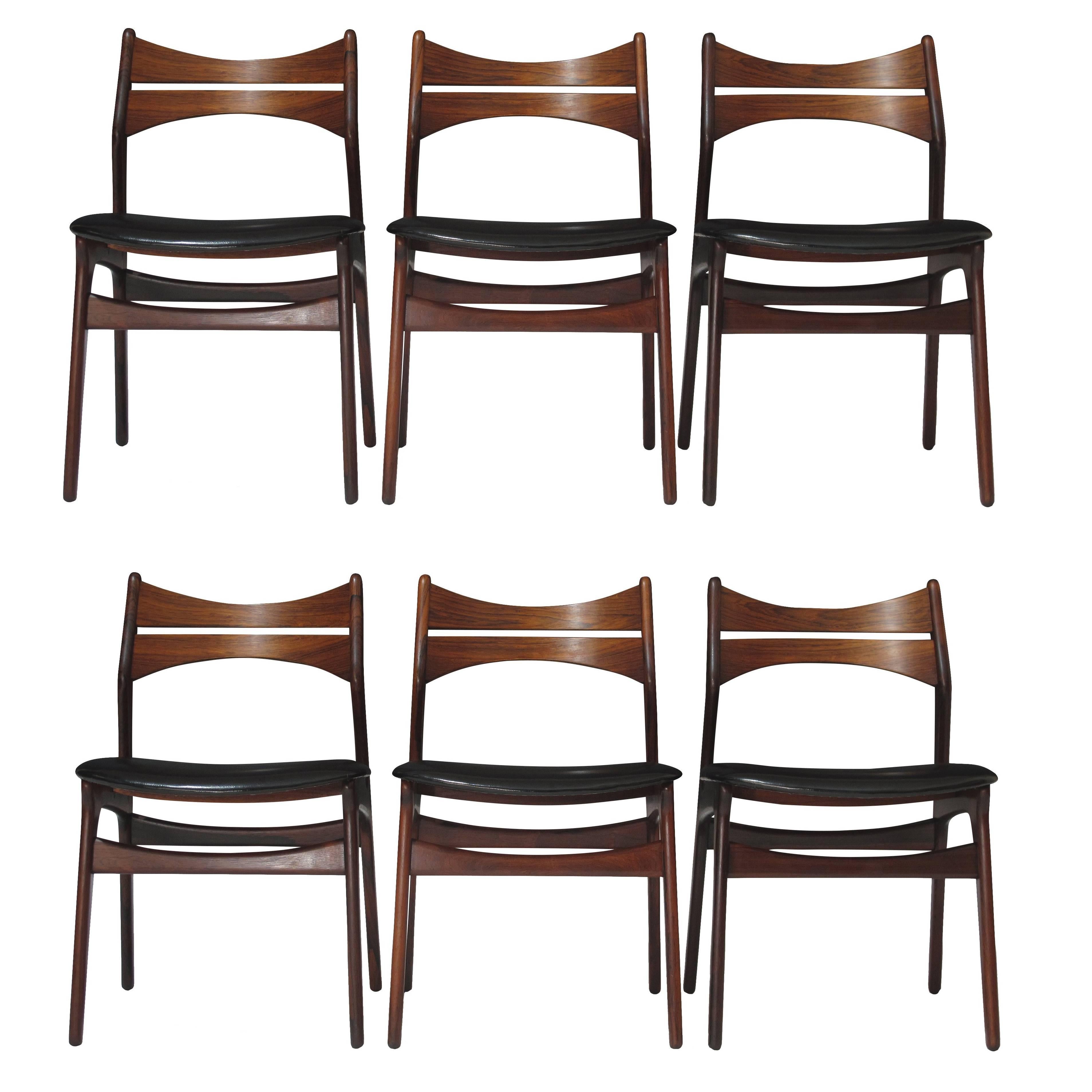 Erik Buch Rosewood Dining Chairs, Set of 6