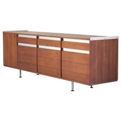 Italian Modern Mahogany Sideboard Credenza by Rosselli for Gio Ponti , 1950s