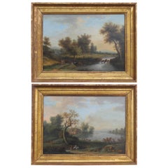 Paar Landschaftsgemälde aus dem späten 18. und frühen 19. Jahrhundert