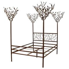 Tree Form Iron Queen Bed in the Style of Diego Giacometti