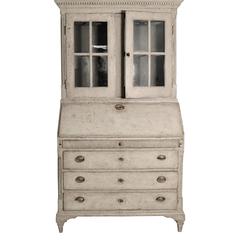 19th Century Swedish Gustavian Secretary Cabinet Buffet Vitrine