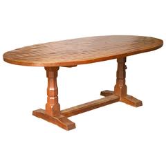 Antique Robert "Mouseman" Thompson Oval Table