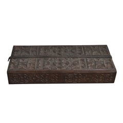 Early 20th Century Tooled Leather Box from Morocco