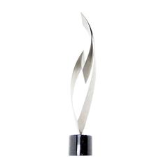 Curtis Jere Stainless Steel Metal Sculpture with Marble Base