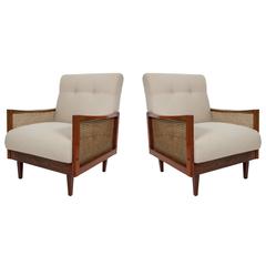 Pair of Cane Armchairs in Caviuna 9