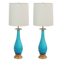 Pair of Exceptional Handblown Glass Table Lamp by Seguso