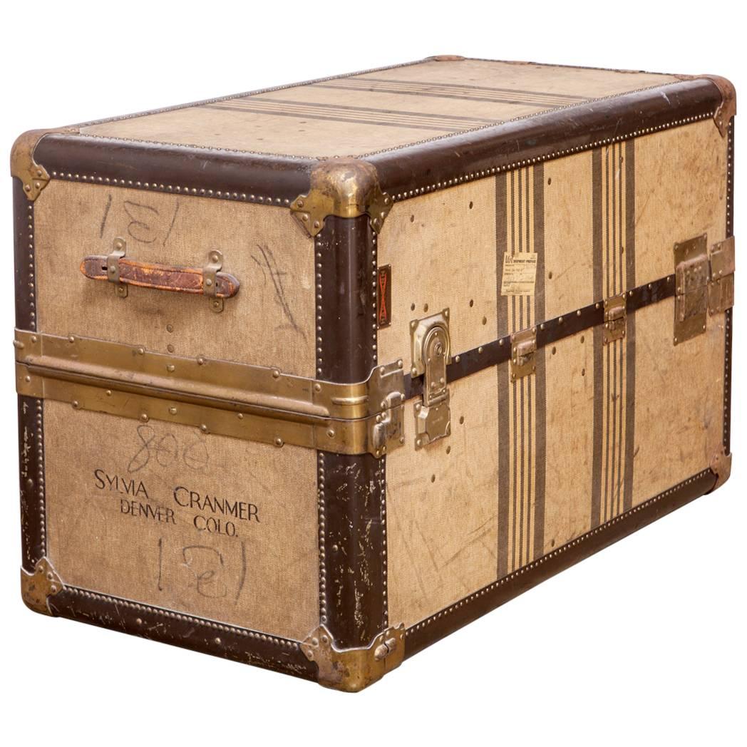 Important Louis Vuitton Style Canvas Steamer Trunk