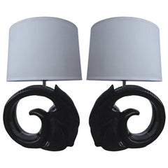 Pair of Ram Head Table lamps