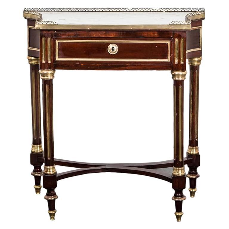 Table Side French Late 18th Century Directoire Mahogany Marble France 