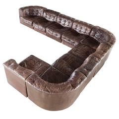 De Sede DS11 Large Modular Sofa in Brown Leather