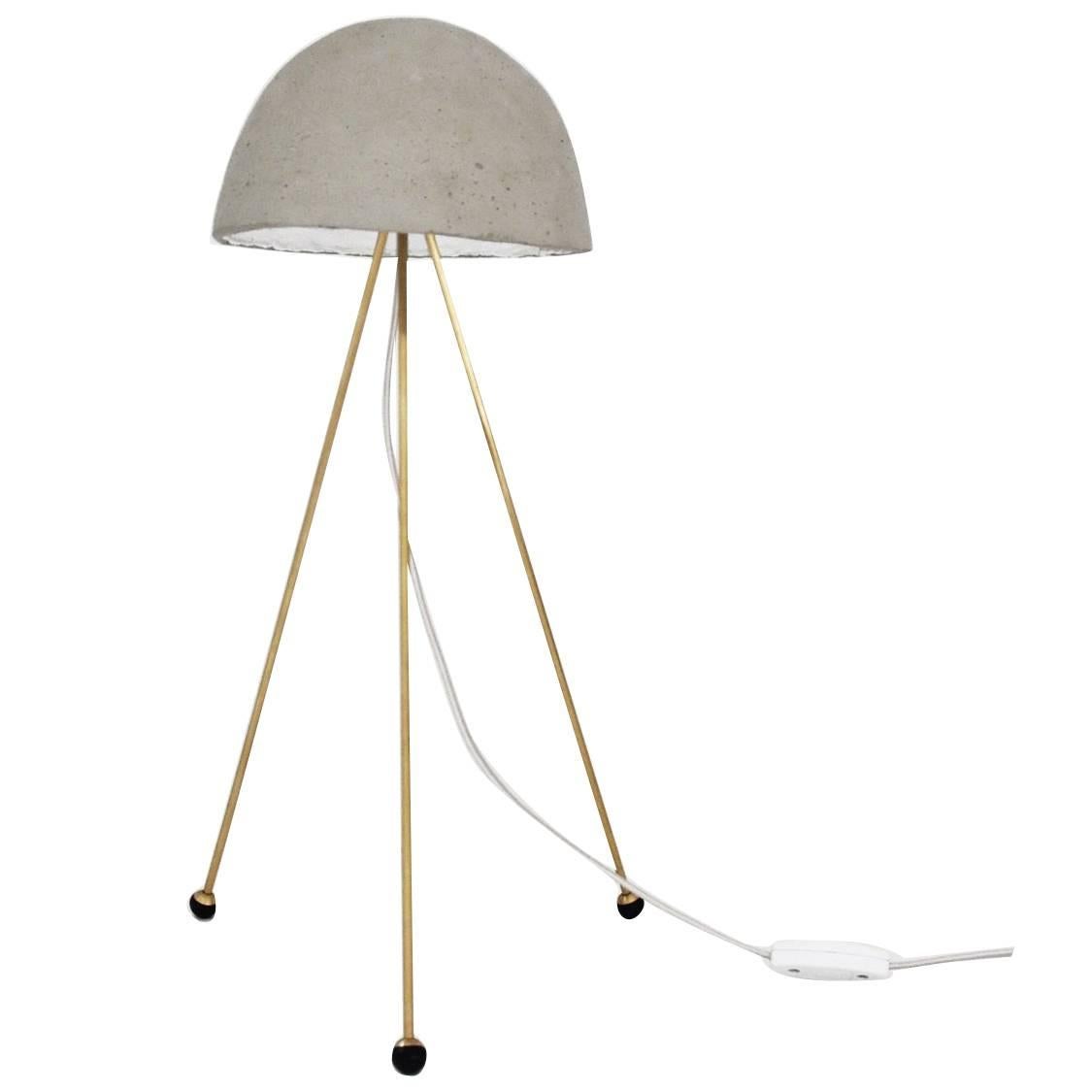 Mini Buddy Desk Lamp with Gypsum Noggin and Brass Tripod Legs