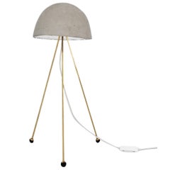 Mini Buddy Desk Lamp with Gypsum Noggin and Brass Tripod Legs